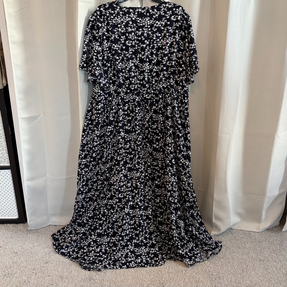 Bloomchic Womens Dress Size 22 24 Blue Maxi Ditsy Floral Boho Cottagecore 18091 - Picture 2 of 9